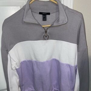Forever 21 Colorblock Quarter-Zip Pullover